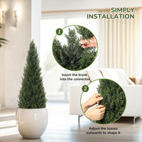Alberi artificiali di cedro topiato Garvee da 3 piedi - Plastica resistente alle intemperie, sempreverdi, facili da curare per giardino e uso interno, set da 2