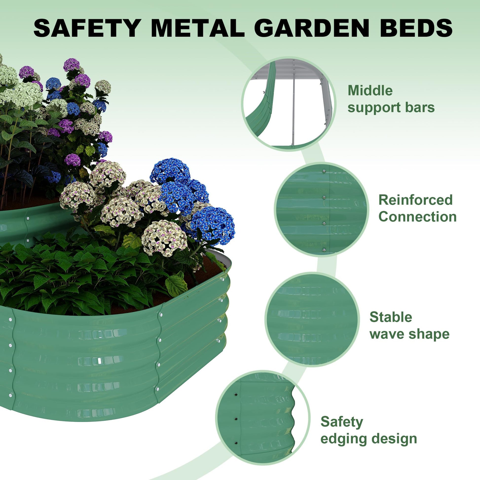 Kit da giardino rialzato in acciaio inossidabile Garvee, 61x42x31 cm, per verdure e erbe aromatiche da esterno
