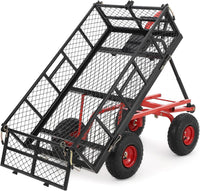 Carrello da Giardino Garvee 398 kg con Pneumatici 25.4 cm Tutti Terreni - Robusto Acciaio 88.9x50.8 cm, 4 Lati Staccabili, Giardino e Cortile