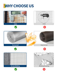 Rete metallica Garvee da 1/2 pollice, 36x100 piedi, filo di saldatura zincato robusto 19GA, versatile per pollame e giardino