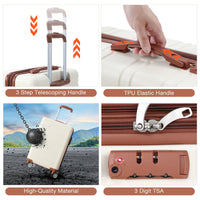 Valigia da viaggio Garvee in ABS rigido con lucchetto TSA, 76,5x49,5x30,5 cm, leggera, grande, nera