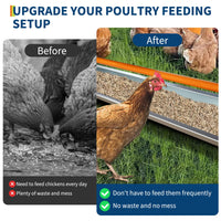Mangiatoia per polli Garvee da 45 pollici in acciaio zincato con barra trasversale girevole ad alta capacità per polli e anatre
