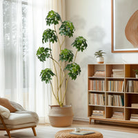 Garvee, albero artificiale alto 6 piedi, multi-stelo, vaso in PE bianco, per la decorazione di casa e ufficio, 70x27,5 pollici