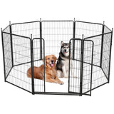 Garvee Dog Playground 40"x21ft Robusta recinzione in metallo con ampio cancello verniciato a polvere per giardino e campeggio portatile - bianco