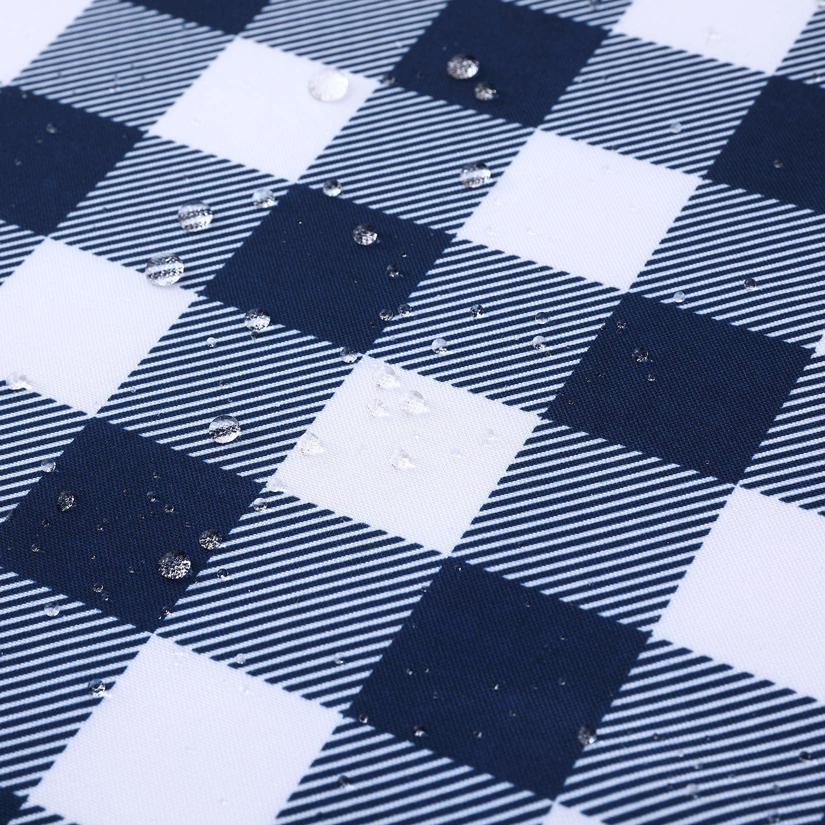 GARVEE Tende da cucina impermeabili con motivo a quadri Buffalo, 2 pannelli, 28x45 pollici, blu navy, per cucina e soggiorno