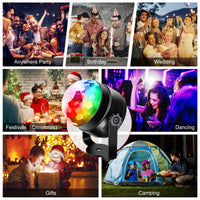 Garvee Luci per feste USB LED Disco Ball 6W, 7 modalità, Attivazione sonora, Telecomando, Plastica, Ventosa, 2 pezzi, Halloween, Festa, Bar