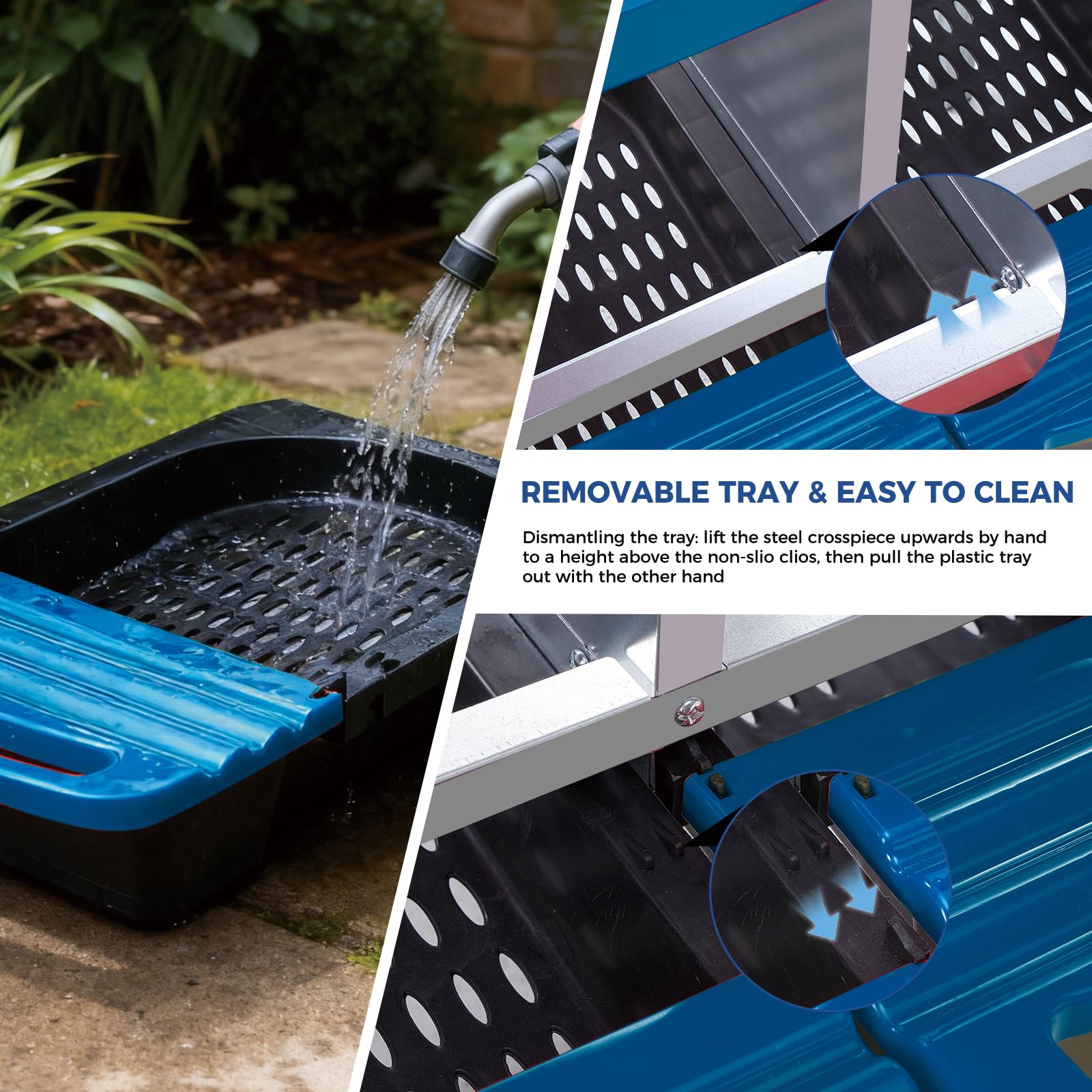 Nido per polli Garvee a 3 fori, in metallo, antiruggine, vassoio rimovibile per pollaio, fattoria