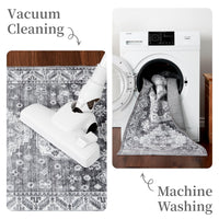 GARVEE Grande tappeto orientale Boho Retro Design lavabile in lavatrice Grigio 160x230cm per soggiorno camera da letto cucina