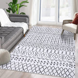 Tappeto Garvee Boho, tappeto moderno neutro per camera da letto, soggiorno, sala giochi, 120x170 cm, beige