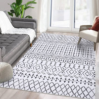 Tappeto Garvee Boho, tappeto moderno neutro per camera da letto, soggiorno, sala giochi, 120x170 cm, beige