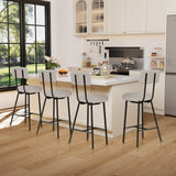 Garvee Set 4 Sgabelli Bar Grigio Con Seduta Tonda Morbida, Schienale Ergonomico, Telaio Metallo Resistente, Altezza Contatore Per Cucina E Sala Da Pranzo