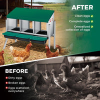 Nido per polli Garvee a 3 fori in metallo antiruggine con vassoio rimovibile per fattoria e giardino