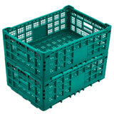 Garvee Cassa Pieghevole 52L in Plastica Resistente - Pareti Rinforzate, Impilabile, Leggera - Multiuso per Garage, Cucina, Ufficio, 53.6x37.1x26.9 cm, Nero - 2Verde