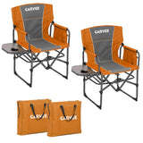 Garvee Sedia Da Regista Oversize Per Campeggio, Portatile, Supporto 400 Lbs, Tela Oxford 600D, Tavolino Laterale, Pieghevole, Arancione, Per Campeggio E Spiaggia - Orange Side + Gray Seat Back