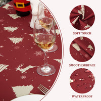 Tovaglia natalizia impermeabile Garvee con motivo a cervo, color oro, 137x229 cm, decorazione per feste e cucina