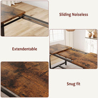 Tavolo da pranzo estensibile Garvee per 4-6 persone con protezioni angolari e panche imbottite, legno MDF, robusta base a H, salvaspazio, ideale per stanze piccole, nero