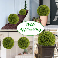 Garvee Artificial Bosso Balls 11,8 pollici Set di 4 Materiale PE resistente ai raggi UV e senza manutenzione per uso interno ed esterno Verde