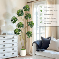 Garvee, albero artificiale alto 6 piedi, multi-stelo, vaso in PE bianco, per la decorazione di casa e ufficio, 70x27,5 pollici