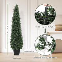 Garvee 4FT Artificiale Bosso Topiario con Vasi Resistenti per Uso Interno ed Esterno, Decorativo per Patio e Ingresso, Verde