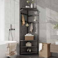 Armadio angolare Garvee con scarpiera e 12 ganci doppi per corridoio e ingresso, in legno, salvaspazio, robusto, organizer