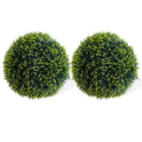 Sfere di cedro artificiale Garvee, set da 2, resistenti alle intemperie, senza manutenzione, materiale PE, per giardino e matrimonio, verde, 2 pezzi