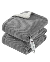 Garvee Coperta Elettrica 180x200cm Flanella Morbida 6 Livelli Riscaldamento Timer 10h Protezione Surriscaldamento Grigia Per Casa E Viaggi