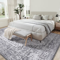 Garvee Tappeto Vintage Lavabile per Soggiorno e Camera da Letto, Antiscivolo, Basso Pelo, Morbido, Orientale Floreale, Multicolore