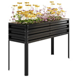 Garvee Hochbeet Galvanizzato con Gambe - Autoinnaffiamento, Acciaio Zincato, 81 cm Altezza, Giardino, Balcone, Terrazza - Schwarz