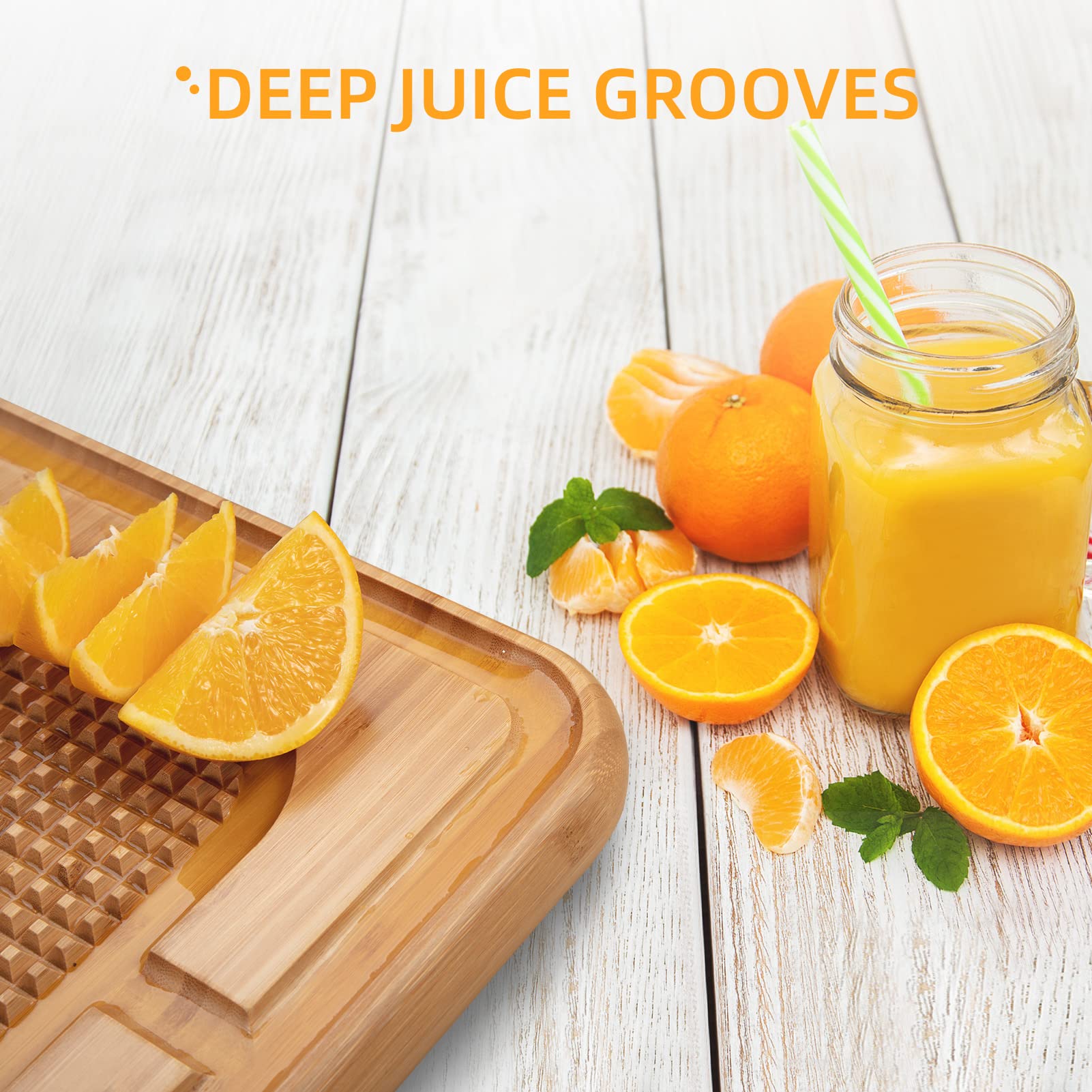 Tagliere Garvee Pyramid Tip in bambù carbonizzato bifacciale per cucina e griglia stabile e versatile