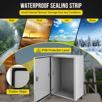 Scatola elettrica per esterni Garvee 24x16x12 in acciaio IP66, piastra di montaggio con serratura impermeabile per uso industriale e domestico