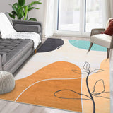 Garvee Tappeto In Poliestere Kaschmirimitat Morbido Lavabile Antiscivolo 160x230cm Arancione Per Soggiorno - Arancione