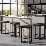 Set di 4 sgabelli da bar Garvee, 24.6 pollici, pelle PU, struttura in metallo, senza railale, isola cucina, sala da pranzo, moderno