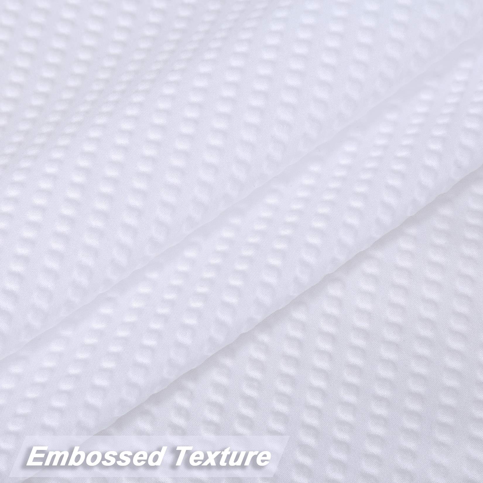 Tenda da doccia in microfibra Garvee, idrorepellente, bianca, 72x72 pollici, per bagno, goffrata