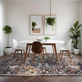 Garvee Tappeto Lavabile in Lavatrice con Motivo Floreale Vintage, Antiscivolo, 120x170cm, Soggiorno e Camera da Letto - Porpora