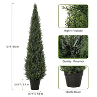 Alberi di cedro artificiale Garvee da 5 piedi, resistenti alle intemperie, materiale di alta qualità, per uso interno e in giardino, set da 2, verde