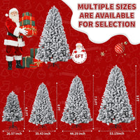 Albero di Natale Artificiale Garvee 137 cm con Effetto Brina e Luci Bianche Calde per Decorazioni Invernali Festive in Soggiorno