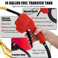 Contenitore per carburante Garvee da 14 galloni con pompa a sifone, tubo da 10 piedi, HDPE, a prova di perdite, su ruote per auto e barche, portatile, resistente ai raggi UV