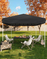 Garvee Tenda Gazebo 10x10 Pop Up Telaio in Metallo Resistente Nero per Campeggio e Feste
