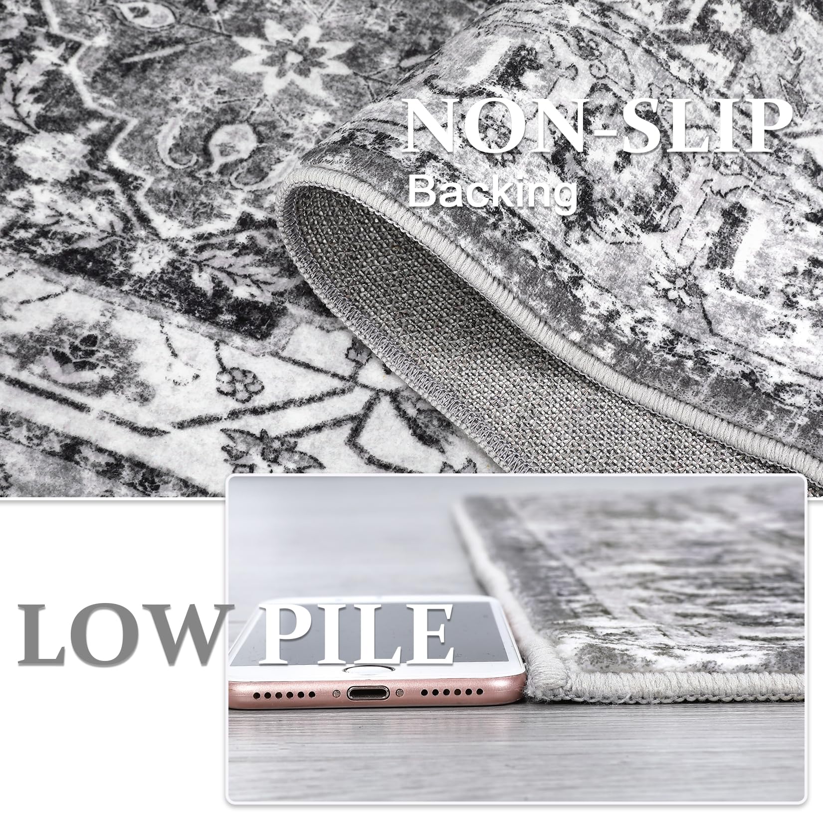 Garvee Alfombra De Salón 1400Gsm 100% Poliéster Terciopelo 580Gsm Lavable Plegable Estampado Perlas Persianas 80x150cm Soggiorno