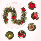 Ghirlanda natalizia Garvee da 6 piedi a LED, a batteria, in PVC, con stelle di Natale e palline, per camino e scale, flessibile, verde e rosso - Rosso 2