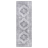 Tappeto Garvee Vintage Runner 60 x 230 cm Grigio Motivo Floreale