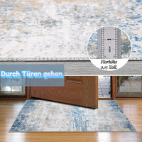 Tappeti astratti Garvee, tappeto grande lavabile dal design moderno per soggiorno, camera da letto, ufficio, 120x170 cm, grigio blu