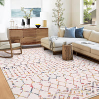 Tappeto Boho GARVEE, pelo corto, 120x170 cm, antiscivolo, geometrico, multicolore, per soggiorno e camera da letto
