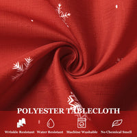 Garvee Nappe De Noël Tovaglia Rettangolare Rossa con Motivo Fiocchi di Neve 137x200 cm Decorazione Natalizia
