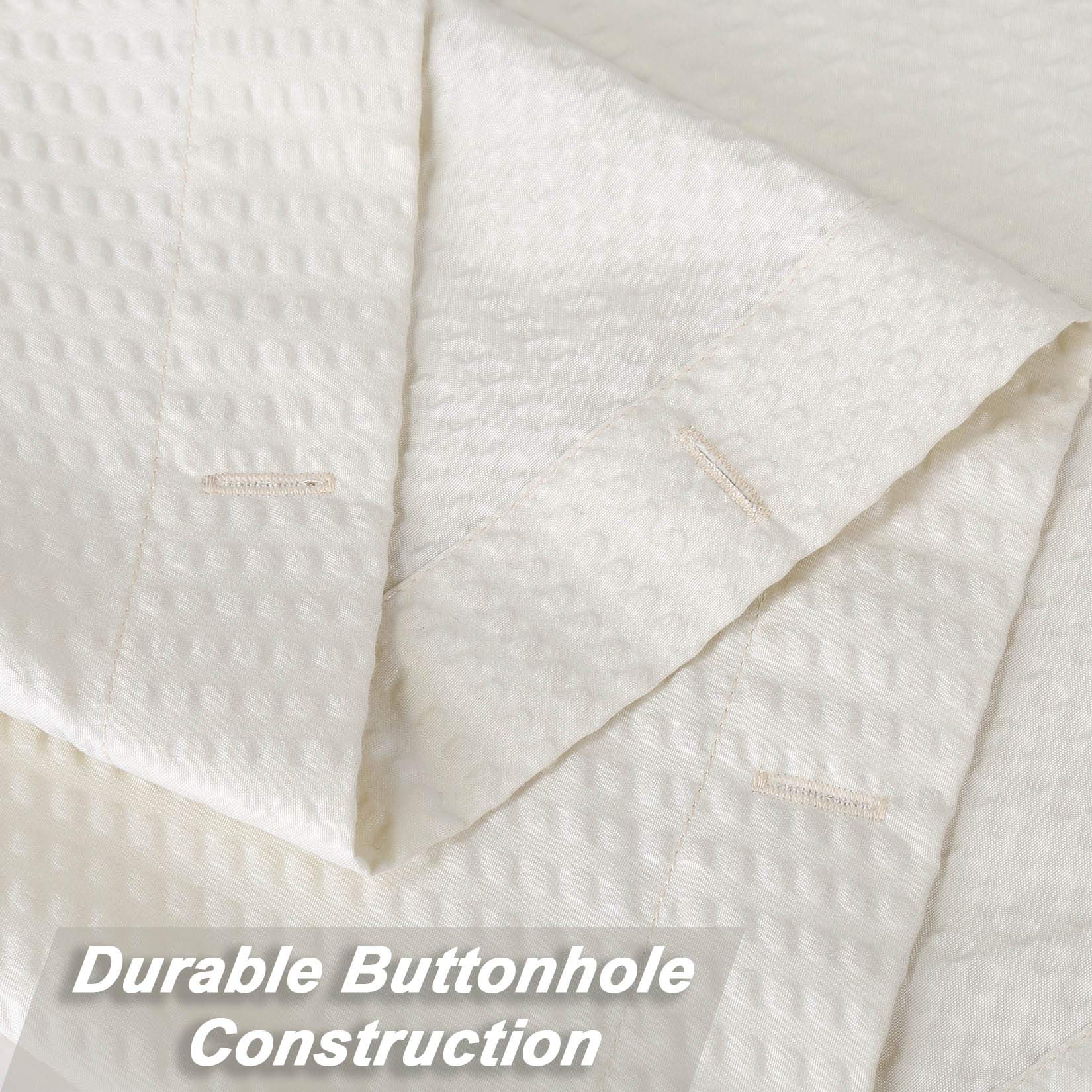 Tenda da doccia Garvee in microfibra idrorepellente con motivo in rilievo, in poliestere, color crema, 182,9 x 182,9 cm, per vasca da bagno