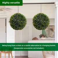 Sfere di cedro artificiale Garvee, set da 2, resistenti alle intemperie, senza manutenzione, materiale PE, per giardino e matrimonio, verde, 2 pezzi