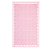 Garvee Tappeto Antiscivolo Lavabile con Bordo Ondulato Pearl-Velours per Soggiorno e Camera, Pelo Basso, Resistente a Macchie e Acqua, Grigio - Rosa