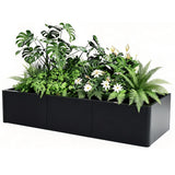 Garvee Cassettone Rettangolare in Metallo 137x51 cm con Fori di Drenaggio e Angoli Arrotondati, Kit Giardino Moderno, Acciaio, Uso Esterno per Patio e Balcone