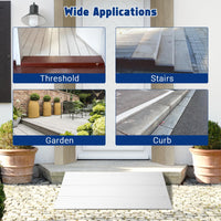 Rampa di soglia in alluminio Garvee – 34" L x 16,3" W x 3,3" H, capacità di carico di 700 libbre, rampa in 3 pezzi per sedie a rotelle, scooter e bici elettriche