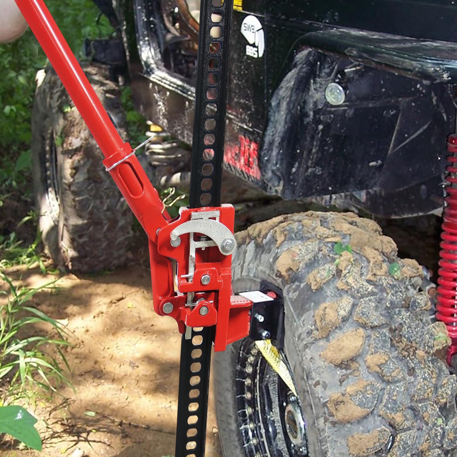 Cric agricolo Garvee High Lift da 33" e 3 tonnellate di capacità, in acciaio, compatto, per auto, camion, ATV, SUV, altezza regolabile da 6" a 27,5"